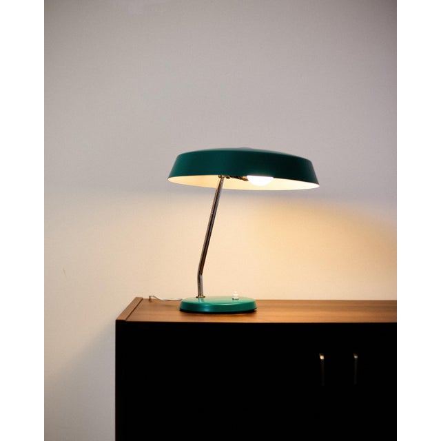 Mid-Century Modern Vintage Narva Chrome Table Lamp from Veb Deutsche Werkstätten Hellerau, 1970s For Sale - Image 3 of 8