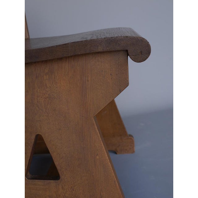 Brown Dutch Traditionalist Oak Side Chair, 1920s For Sale - Image 8 of 14