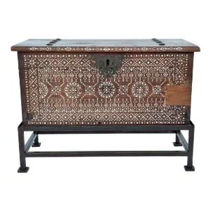 Antique Philippine Shell Inlay Wood Chest