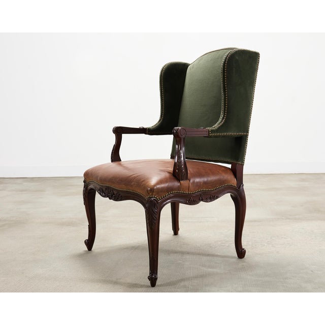 French Provincial Ralph Lauren Conservatory Garden Wingback Dining Armchair For Sale - Image 3 of 18