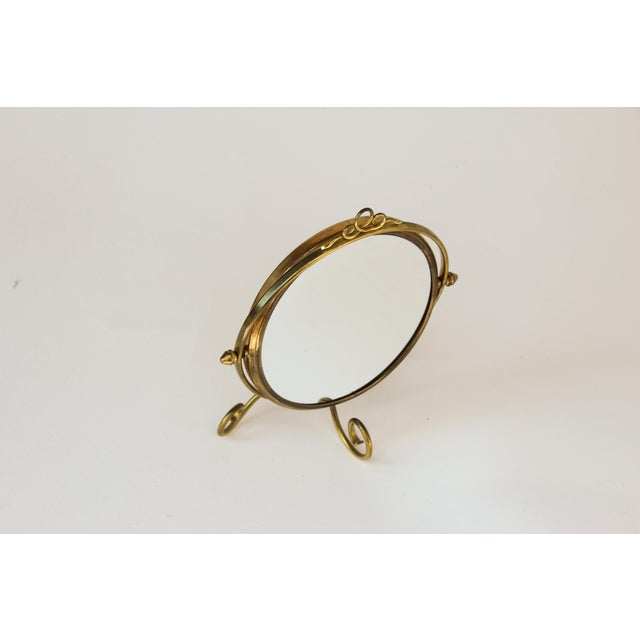 Antique English Brass Shaving Magnifying Mirror, 1910s For Sale - Image 4 of 7