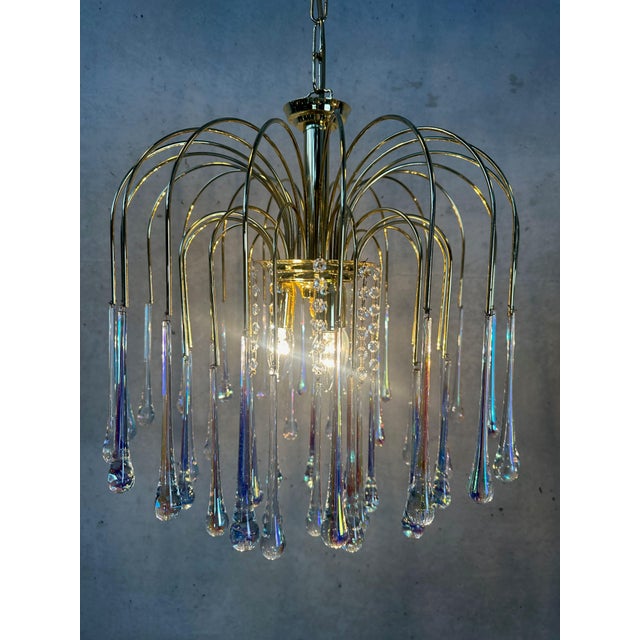 Hollywood Regency Teardrop Chandelier from Massive, 1970s For Sale - Image 4 of 12