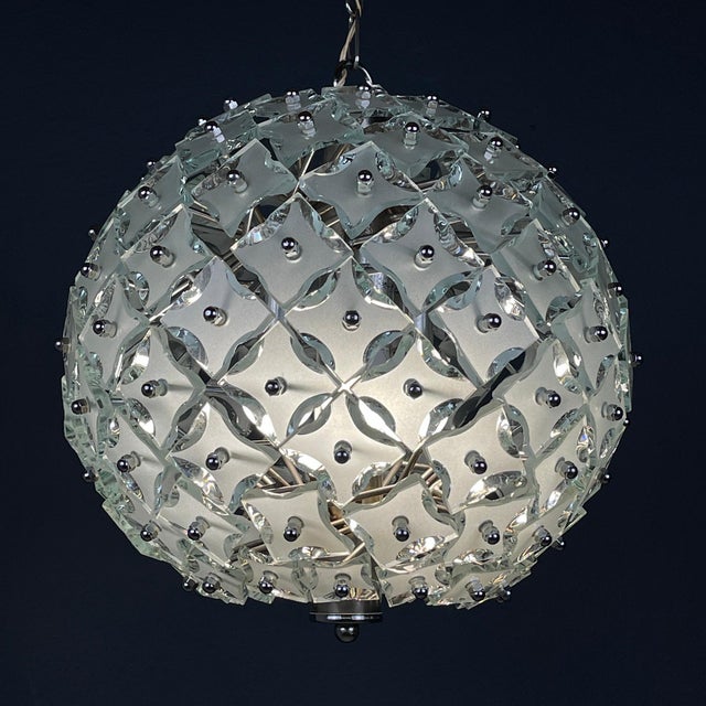 Art Glass Pendant Lamp Sputnik by Fontana Arte, Italy, 1960s For Sale - Image 9 of 14