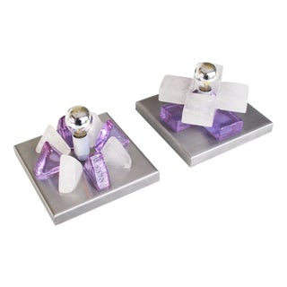 Brutalist Glass Wall Sconces by Albano Poli for Poliarte, 1970s, Set of 2 For Sale