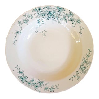 Antique Blue and White Floral Soup Bowls Set of 4 F Winkle Co "Sprays" Victorian Staffordshire China English Cottage Chinoiserie Home Decor For Sale