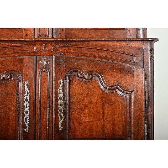 French 19th Century Solid Oak Louis XV Buffet À Deux Corps For Sale - Image 9 of 15