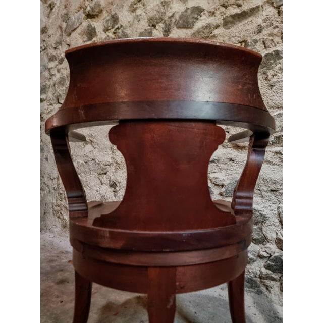 Antique Early 20th Century Swivel Desk Chair in Walnut For Sale - Image 6 of 18