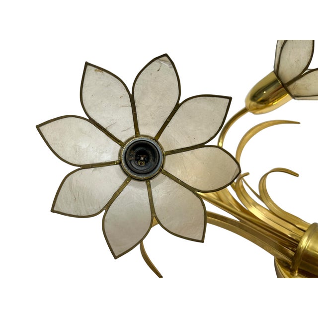 Brass and Lotus Flower Wall Lights by Sa Boulanger, 1960s, Set of 2 For Sale - Image 10 of 15