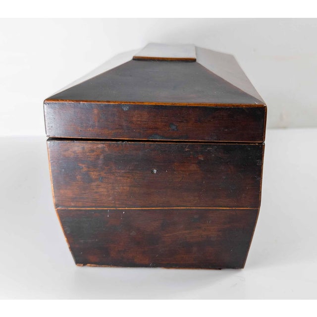 19th Century 19th Century English Regency Sarcophagus Form Mahogany Tea Caddy Box For Sale - Image 5 of 18