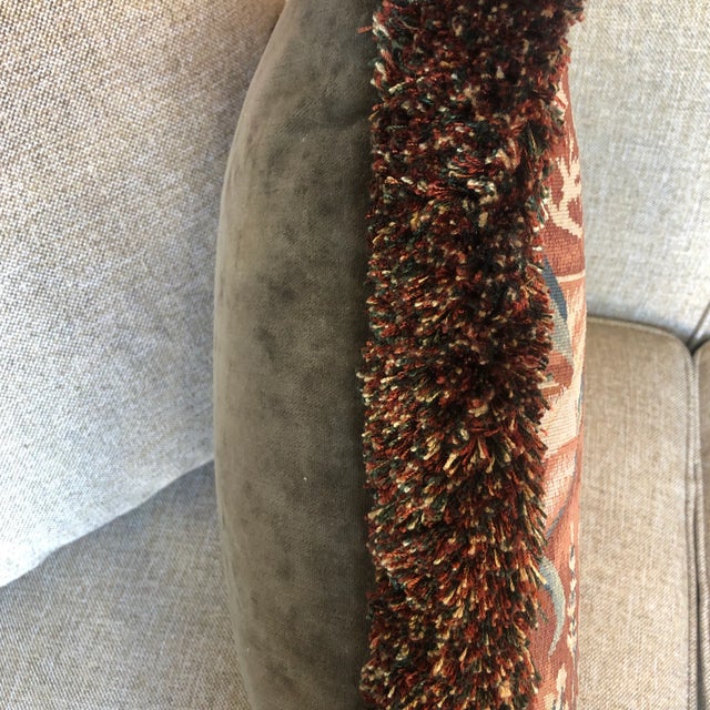 1990s Recreated 15th Century Hand Woven Wool Tapestry Pillow- Bear Left-Facing For Sale - Image 4 of 9