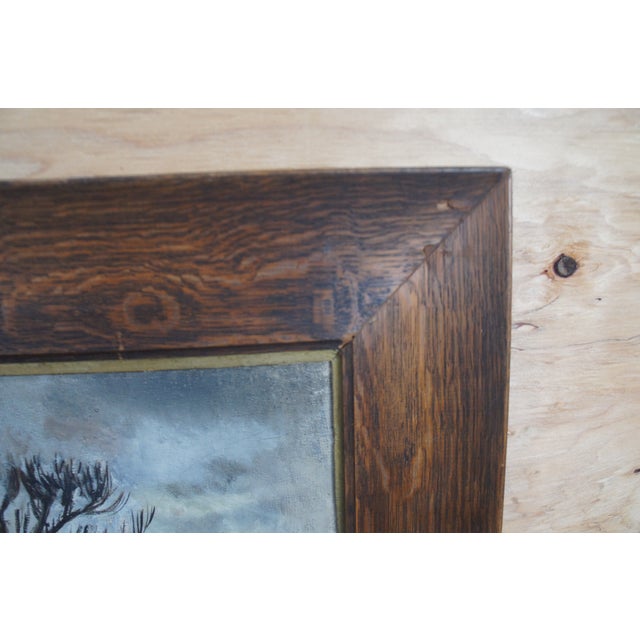 Mid 20th Century Mid Century Bernie Segal Realist Woodland Fall Landscape Oil Painting Figures, Framed For Sale - Image 12 of 12