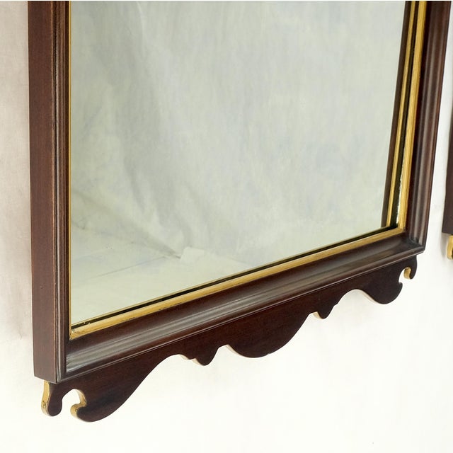 Wood Pair of Neoclassical Chippendale Carved Gold Gilt Mahogany Wall Mirrors MINT! For Sale - Image 7 of 9