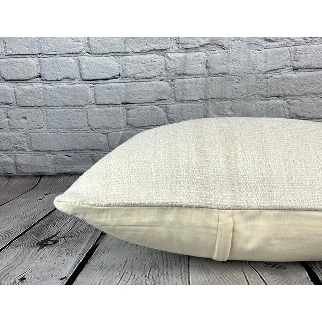16 x 24 Hemp Pillow Turkish Cushion Natural White Pillow Cushion Cover For Sale - Image 4 of 4