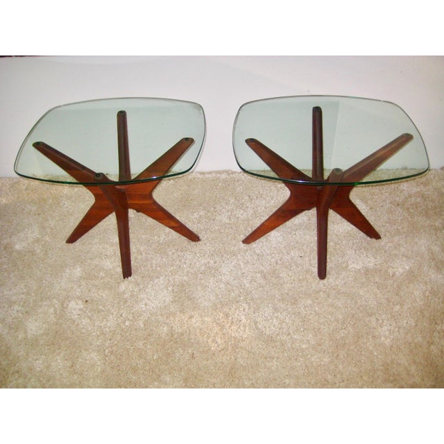 Attributed to Adrian Pearsall for Craft Associates midcentury Jacks pair of beautiful end tables. Catalog 1618-ET made in...