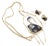 Metal 1970s Erté Folies Diamond Onyx Mother of Pearl Yellow Gold Necklace and Earrings Set, 3 Pieces For Sale - Image 7 of 10