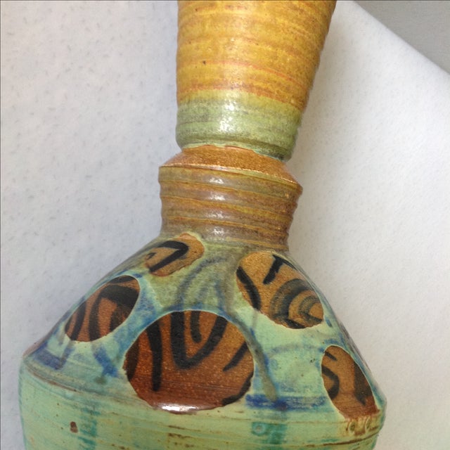French Modern Art Studio Pottery Vase For Sale - Image 10 of 11
