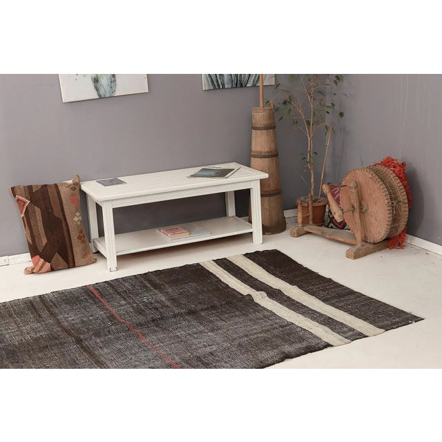 Mid 20th Century Vintage Decorative Striped Kilim Rug For Sale In Los Angeles - Image 6 of 7