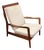Mid Century Danish Style Walnut High Back Lounge Chair For Sale