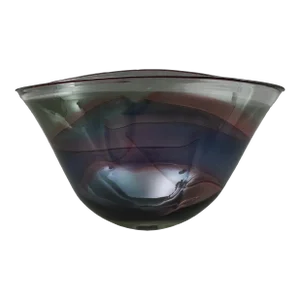 Annette Meech Signed the Glasshouse 1984 Blown Art Glass Large Centerpiece Bowl