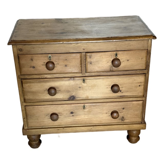 Antique Pine Two Over Two Drawers - Chest of Drawers From England For Sale