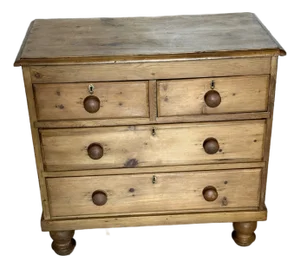 Antique Pine Two Over Two Drawers - Chest of Drawers From England