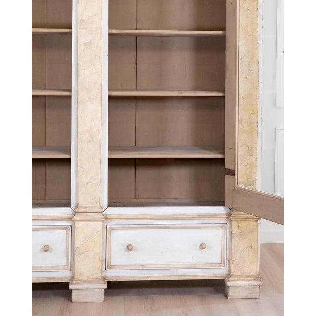 19th Century 19th Century Empire-Style Lacquered Bookcase — Italian Grand Library For Sale - Image 5 of 13