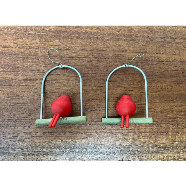 Mid-Century Modern Red Bird Hangers from Aarikka, Finland, 1960s, Set of 2 For Sale - Image 11 of 12