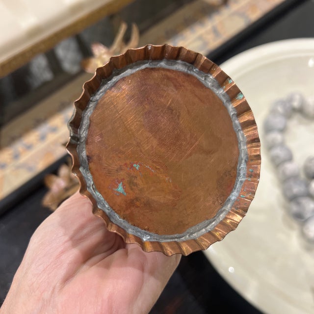 Metal Vintage Mexican Copper Handcrafted Candelabra For Sale - Image 7 of 10