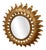 Sunburst Mirror in Gilt Metal with Leaf Decoration Work, 1960s For Sale
