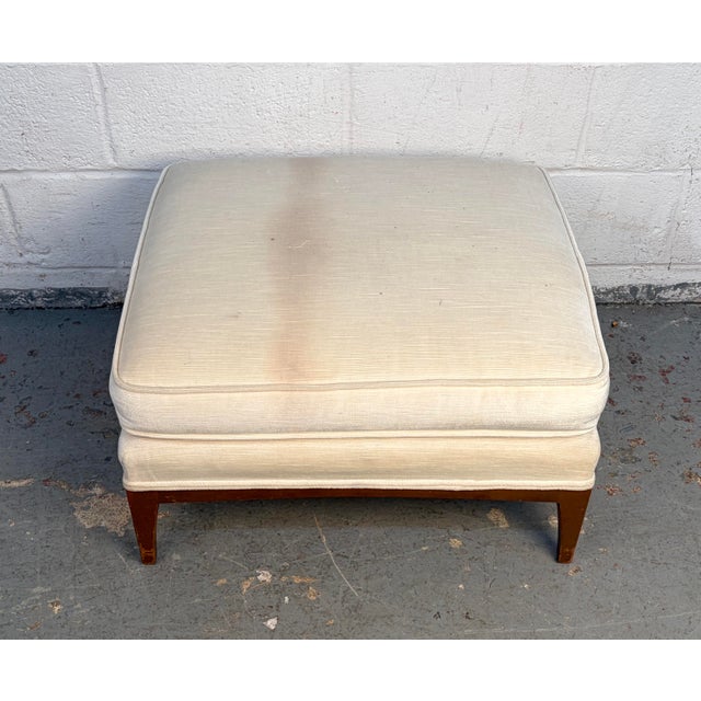 Mid-Century Upholstered Lounge Chair and Ottoman For Sale - Image 15 of 16
