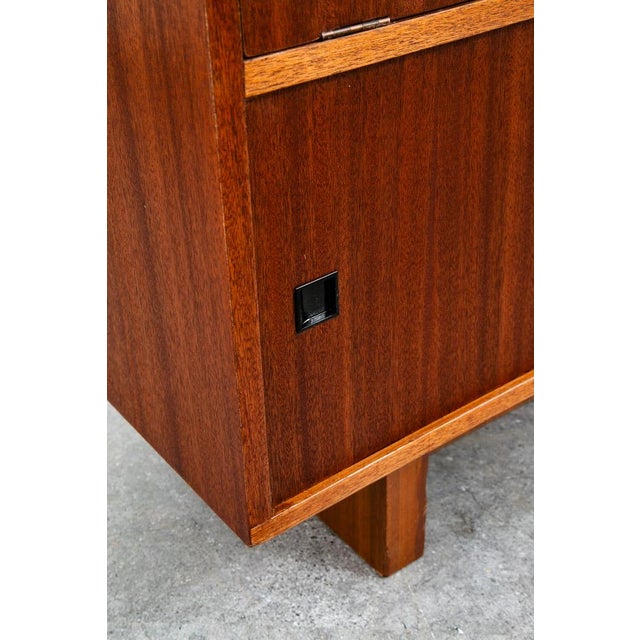 Mid Century Danish Modern Credenza Sideboard Oak Teak Drawers Madsen Bar Glass For Sale - Image 11 of 12