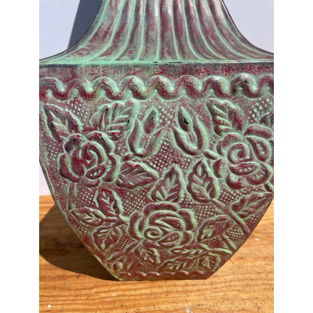 Gothic 1980s Roman Style Brushed Bronze Steel Vase For Sale - Image 3 of 5