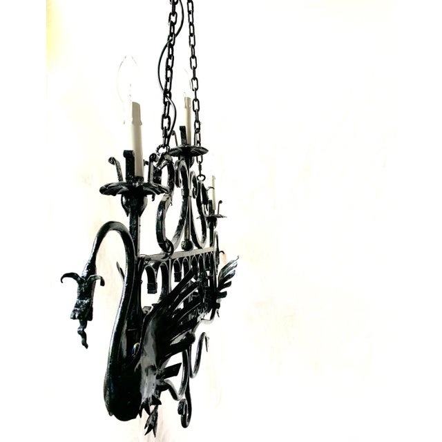 1940s Vintage Italian Wrought Iron Ceiling Lamps, Set of 2 For Sale - Image 5 of 9