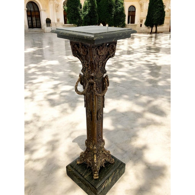 Italian Renaissance Revival Bronze Pedestal For Sale - Image 4 of 12