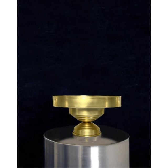 Metal Rl 04 Centerpiece in Silver Plated Brushed Brass by Caspal For Sale - Image 7 of 10