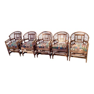 Vintage Brighton Bamboo Style Dining Chairs-Set of 5 For Sale