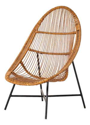 Mid-Century Modern Wicker Chair from Uluv Krásná Jizba, 1950s