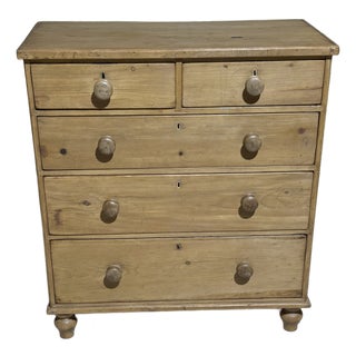 Antique Pine Two Over Three Drawers - Chest of Drawers From England For Sale