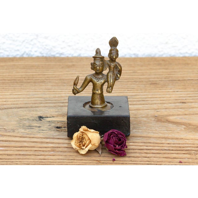 Hand-cast via ancestral lost-wax casting methods, this fascinating micro-sculpture represents an elite category of...