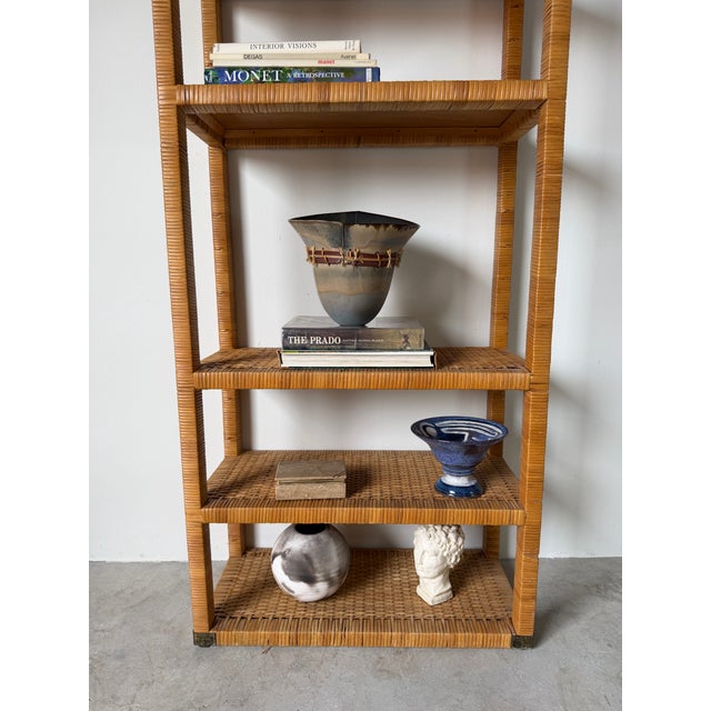 Contemporary 1980s Vintage Organic Studio Art Ceramic Vase With Natural Fiber Detail For Sale - Image 3 of 12