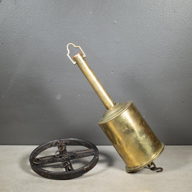 Industrial Mid 19th C. Brass Fireplace Roasting Bottle Jack For Sale - Image 3 of 7