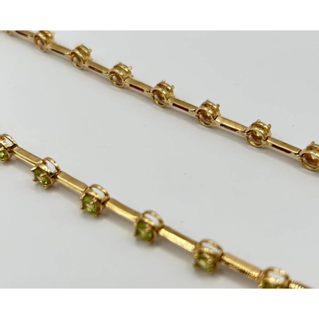 14k Yellow Gold & Peridot Spacer Necklace For Sale - Image 12 of 12