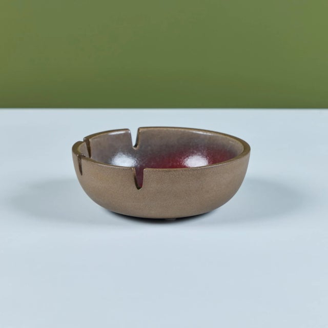 Red Heath Ceramics Speckle Glazed Ashtray For Sale - Image 8 of 10