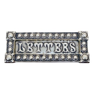 Antique Victorian Brass Letter Plate from James Cartland & Sons, 1899 For Sale