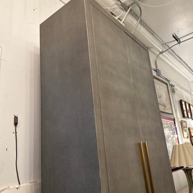 Restoration Hardware Graydon Shagreen Cabinet For Sale - Image 10 of 13