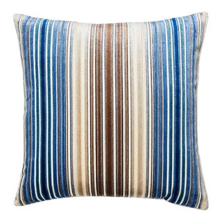 The House of Scalamandré Timberlake Velvet Pillow, Blue Wood For Sale