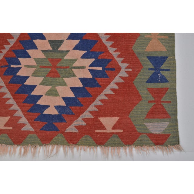 1960s Ethnic Anarolian Wool KİLİM rUG For Sale - Image 10 of 10