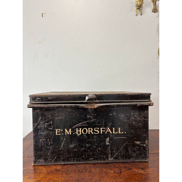 Black Antique English Deed Box For Sale - Image 8 of 8