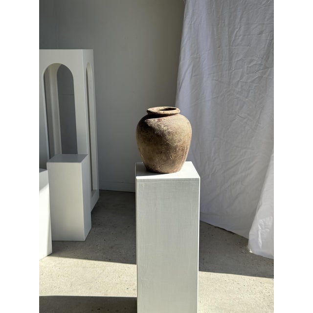 Boho Chic Borneo Vase in Brown Terracotta, 1980s For Sale - Image 3 of 5