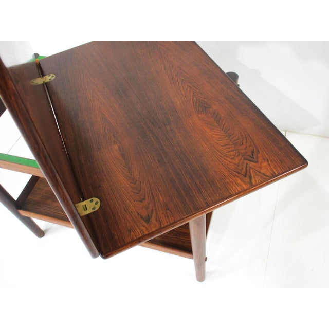 Wood Grete Jalk Rosewood Swivel Top Side Table or Coffee Table by Poul Jeppesens Denmark For Sale - Image 7 of 12
